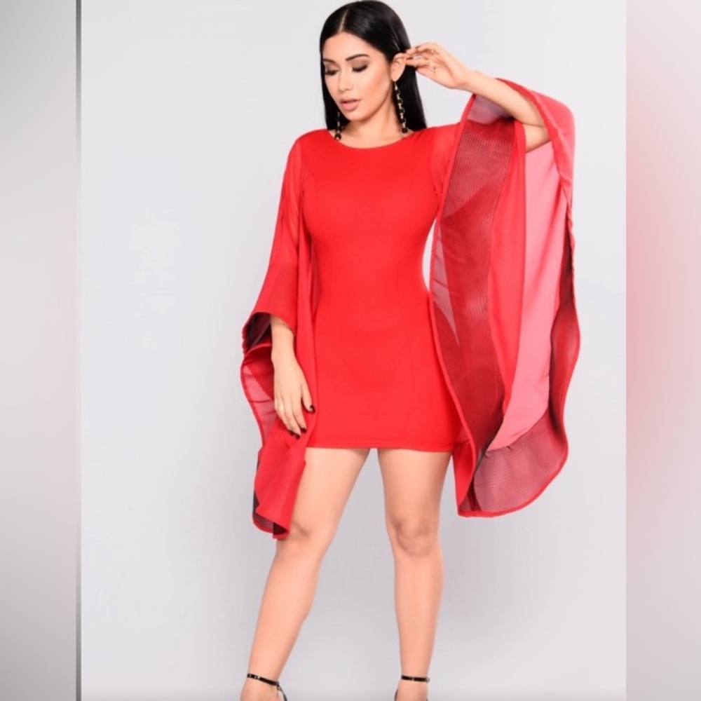 Fashion Nova Red Backless Dress